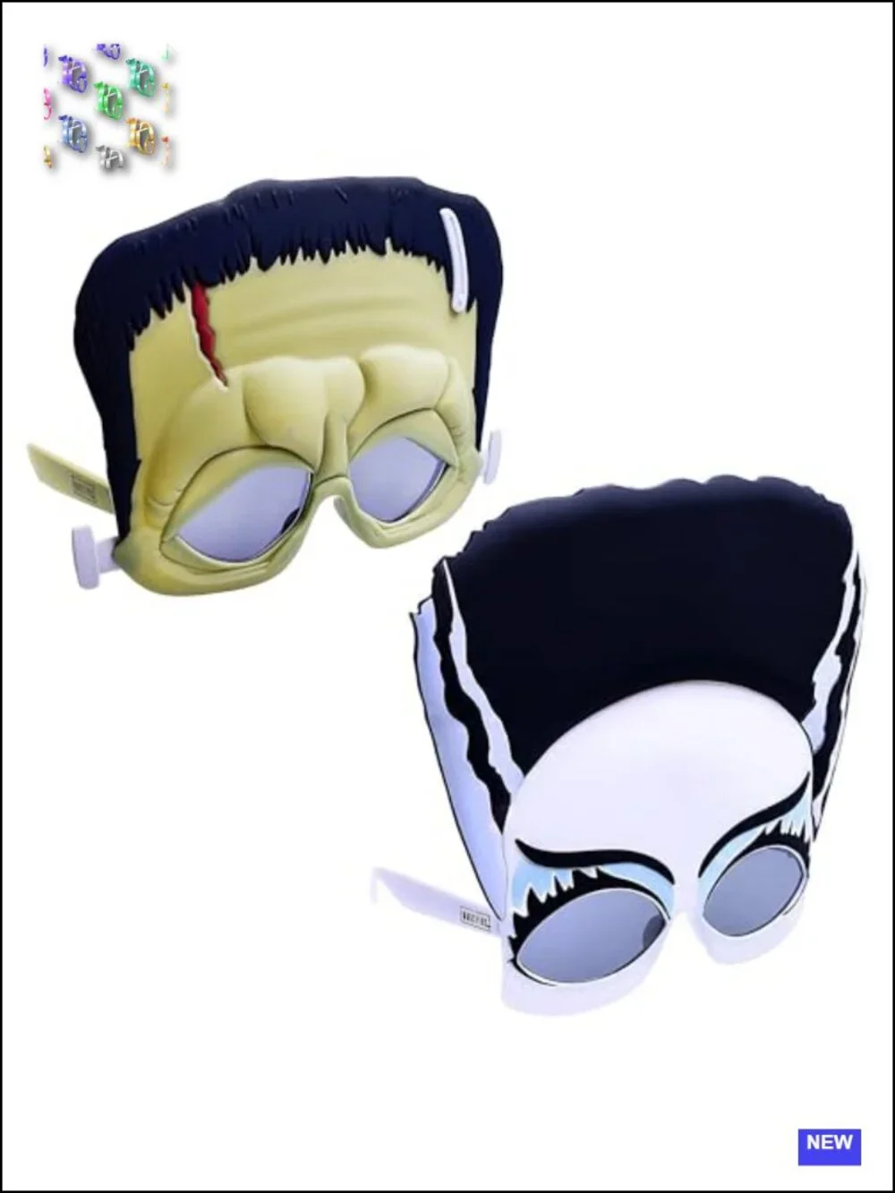 Frankenstein & Bride Costume Sunglasses 2-Pack Halloween UV400